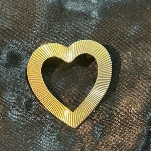 Gold Tone Heart-Shaped Brooch